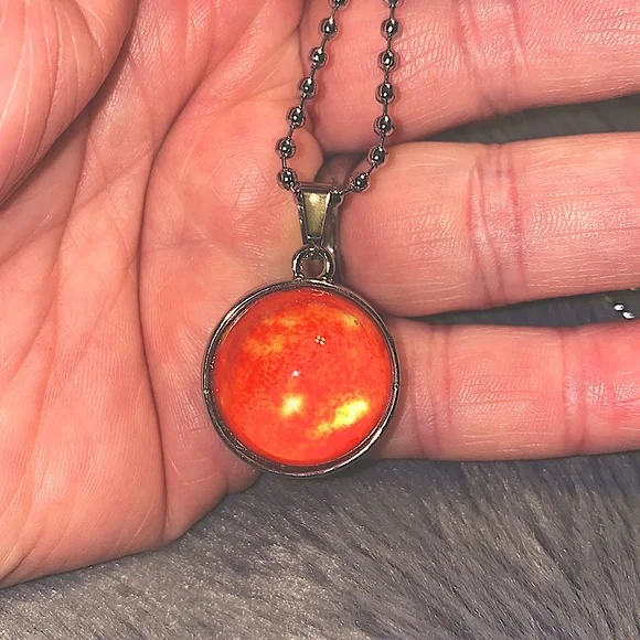 Galaxy Collection The Sun Unisex Glass Necklace NWT - Picture 2 of 5